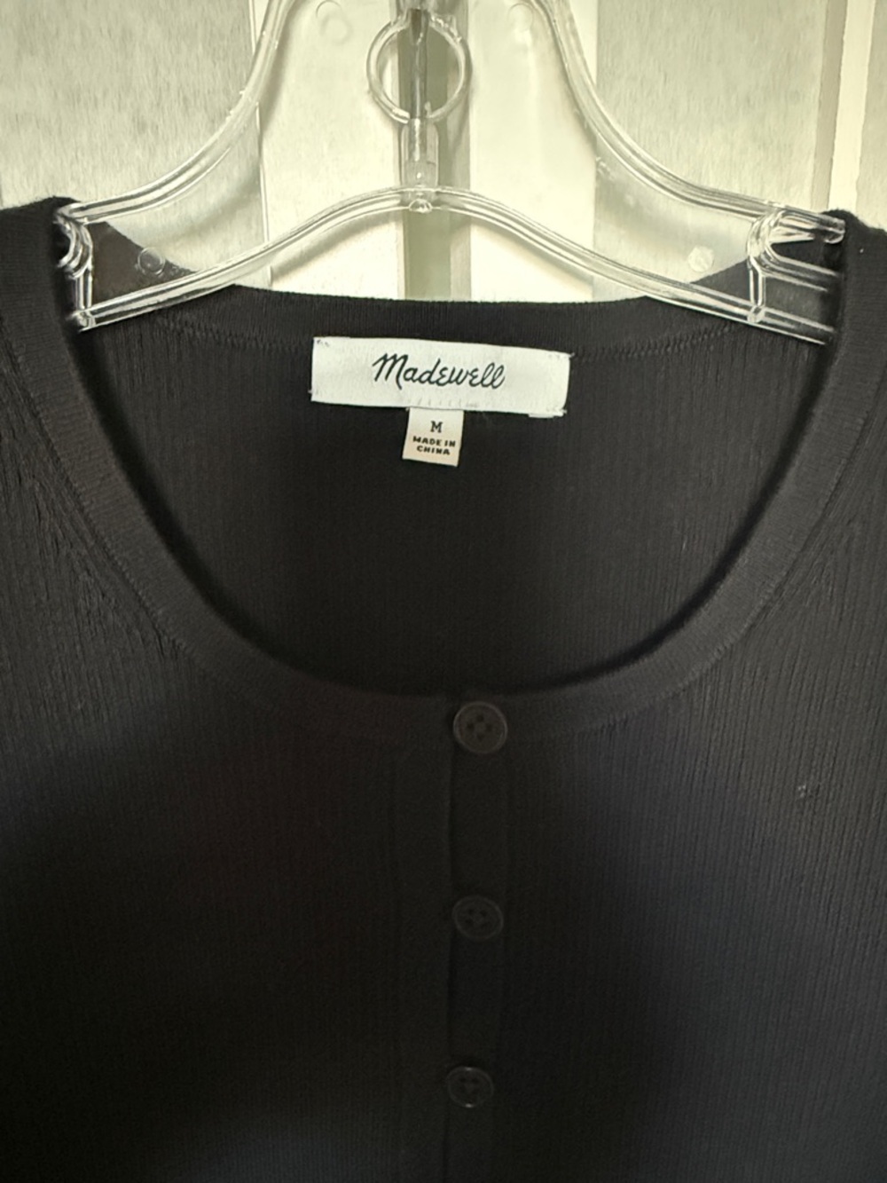 Madewell Blanket Stitch Crewneck Sweater Vest White Trim Size M - Picture 3 of 7